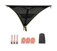 XLYMTLSO Camping Hammock, Amaca Triangolare da Esterno for più Persone, Grande Amaca da Campeggio, Amaca Triangolare da Esterno,Single or Double(Black-1SET)