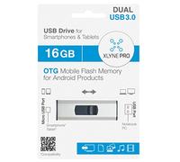 xlyne 7516003 PRO OTG 16 GB USB 3 Stick per PC (USB) e smartphone/tablet (microUSB) - Velocità di lettura: fino a 30 MB/s, Velocità di scrittura: fino a 8 MB/s