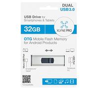XLYNE PRO OTG 32 GB USB 3.0 Stick per PC (USB) e smartphone/tablet (microUSB) - Velocità di lettura: fino a 30 MB/s, velocità di scrittura: fino a 10 MB/s