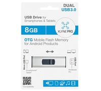 XLYNE PRO OTG, chiavetta USB 3.0 da 8 GB, per PC (USB) e smartphone/tablet (microUSB) - Velocità di lettura: fino a 30 MB/s, velocità di scrittura: fino a 8 MB/s