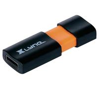 XLYNE WAVE - Chiavetta USB da 64 GB, USB 2.0, meccanismo push-& pull, Windows, Mac, Linux, nero, arancione