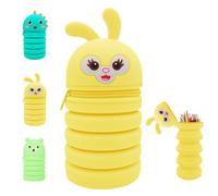 XLZJYIJ Astuccio Telescopico, Portamatite e Astuccio 2 in 1, Astuccio Portapenne in Silicone, Astuccio Scuola con Gli Animali, Astuccio Cancelleria per Bambini, Ragazze e Ragazzi come Regalo