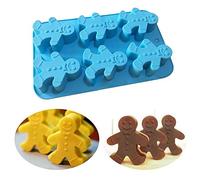 XLZSP 6 stampi in silicone a forma di omino di pan di zenzero a forma di omino di pan di zenzero fatto a mano, stampo per torte fai da te, strumenti per la decorazione di torte