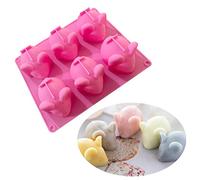 XLZSP 6 stampi in silicone per fondente a forma di topo a forma di topo di cavità in silicone, fatti a mano, per sapone, candele, biscotti, cioccolato, zucchero, ghiaccio, fai da te