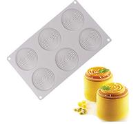 XLZSP Stampo in silicone antiaderente a 6 cavità a forma di spirale 3D per dessert, mousse, mousse, torte fai da te