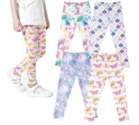 XM-Amigo 4 Leggings Elasticizzati per Ragazze Bambine Stampa Floreale Comodi e Morbidi,(10-11 Anni) Etichetta:80