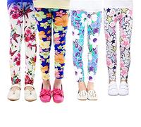 XM-Amigo 4 Leggings Elasticizzati per Ragazze Bambine Stampa Floreale Comodi e Morbidi,(2 Anni) Etichetta:50