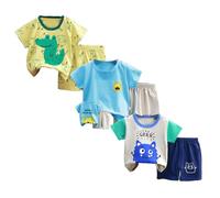 XM-Amigo Set di 3 Pantaloncini a Maniche Corte a T-Shirt Maniche Corte per Neonati e Ragazzi, Confezione da 6, 2-3 Anni(con Fibbia sulla Spalla-Display Etichetta:65)