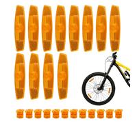 Xmart 12 Pezzi Giallo Catarifrangente per Bici Strisce Riflettenti a Forma di Pesce Accessori per Bici da Guida Notturna Sicura per Ruote da Mountain Bike Adatto alla Maggior Parte delle Bici