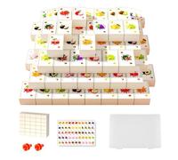 Xmart 55 pezzi Seaside Escape Gioco Blocchi Set di Giochi Mahjong Mahjong Game Block con 55 Adesivi Frutta 2 Ventose e 1 Scatola Plastica per Riporre Gli Oggetti Giochi per Feste Adatti Alle Famiglie