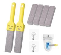 Xmart 6 pezzi Cleaning Block WC pietra pomice detergente per WC con 2 manici, 2 ganci Pumice Stone Toilet Cleaner WC. Pietra di pulizia per bagno, toilette, cucina, piscine, macchie profonde