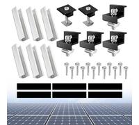 Xmart 6 pezzi Staffe per Pannelli Fotovoltaici Set di Moduli Guida Solare Pannelli Fotovoltaici in Alluminio Supporto Solare per Tetto Piatto Argenteo con Morsetto Regolabile per Camper Solare Tetto