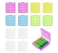 Xmart Porta Batterie 12 Pezzi Protezione e Conservazion AA/AAA Porta Batterie Stilo 5 Colori Riutilizzabile Porta Batterie