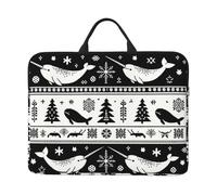 Xmas-Arctic-Whale - Custodia per computer portatile da 14 pollici, con chiusura a cerniera
