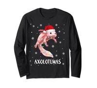 Xmas Axolotlmas Fish Christmas Lights White-Axolotl Lizard Maglia a Manica