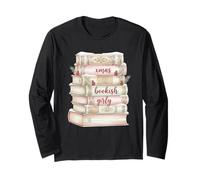 Xmas Bookish Girly Accogliente Vacanza Lettura Estetica Maglia a Manica