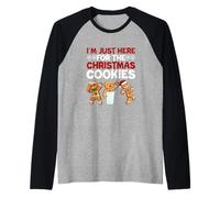 Xmas Cookie Lover I'm Just Here for The Christmas Cookies Maglia con Maniche Raglan