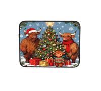 Xmas Cows Family Cute Laptop Sleeve Bag 10 pollici Computer Pouch | Custodia protettiva per computer portatile per tablet