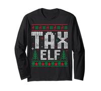 Xmas Cpa Tax Elf Accountant Design Ugly Christmas Maglia a Manica