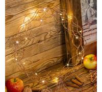 Xmas King Decorazione Ghirlanda Luminosa Ø30cm di Natale Filo Rame 20 MicroLED