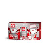 XMAS KIT ILLY CON 1 CONFEZIONE DI CAFFÈ MACINATO DA 125 GR CLASSICO E 2 TAZZE IN PORCELLANA BIANCA FIRMATE THUN