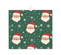Xmas Santa Claus Drying Pad Christmas Snowflake Tappetino Macchina Caffe Tappetini Bancone Cucina Salvaspazio Tappetino Scolatutto Per Cucine Piani Scolapiatti 46X61Cm
