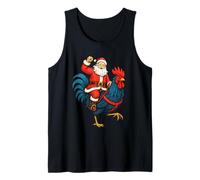 Xmas Santa Riding Rooster Chicken Christmas Holiday Costume Canotta