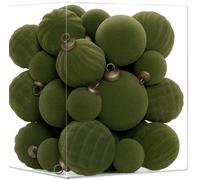 XmasExp Set di 36 ornamenti natalizi in velluto, palline floccate miste, infrangibili, decorazioni per albero di Natale per vacanze, feste, casa (verde)