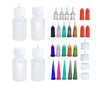 XMASIR Jagua, 5 flaconi applicatori da 30 ml, multiuso, ultra fini per fai da te, con 16 punte ad ago, applicatori di colla, flaconi da spremere per pittura acrilica