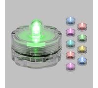 XMASKING 10 Tea Light candeline LED a Batteria, LED RGB cambiacolore, sommergibili, luci di Natale, Candele Colorate a Batteria, luci d'atmosfera, luci per Feste