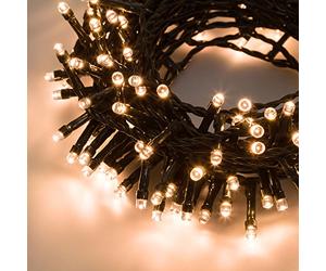 XMASKING Catena 36,5 m, 900 LED Bianco Caldo, con Memory Controller, Cavo Verde, 24V, Esterno