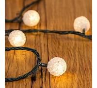 XMASKING Catena 6 m, 40 minisfere Eva, LED Bianco Caldo, con Memory Controller, addobbi Natalizi, Catene luci per Albero di Natale, Decorazione Luminosa