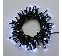 XMASKING Catena 7,15 m, 180 LED, con Memory Controller e Timer, Cavo Verde, Batteria, Esterno (Bianco Freddo)