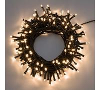 XMASKING Catena a Batteria 12 m, 300 LED Bianco Caldo, Cavo Verde, con Giochi di Luce, Timer 8/16, luci Natalizie, luci per L'Albero di Natale, luci di Natale a Batteria