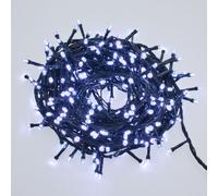 XMASKING Catena a Batteria 12 m, 300 LED Bianco Freddo, Cavo Verde, con Giochi di Luce, Timer 8/16, luci Natalizie, luci per L'Albero di Natale, luci di Natale a Batteria