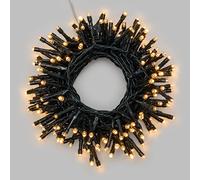 XMASKING Catena Decorata 7,2 m, 180 LED Bianco Caldo, Telecomando Multifunzione, Cavo Verde, Batteria, Esterno