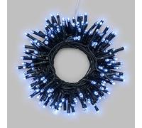 XMASKING Catena Decorata 7,2 m, 180 LED Bianco Freddo, Telecomando Multifunzione, Cavo Verde, Batteria, Esterno