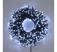 Lotti Catena MiniCluster 1000 LED Bianco 24,5m Timer Memory Esterno Luci Natale onforme]