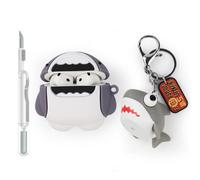 XMBYGY Custodia e penna di pulizia per AirPods 4th generazione auricolari senza fili, custodia protettiva in silicone e penna di pulizia 3 in 1 per AirPods 4 con bambola e cordino anti-perdita