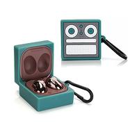 XMBYGY Custodia in silicone con portachiavi per Samsung Galaxy Buds2 Pro (2022), Galaxy Buds 2 (2021), Galaxy Buds Pro (2021), Galaxy Buds Live (2020) (GalaxyBigeyeBlue)