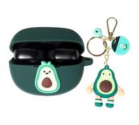 XMBYGY Custodia per auricolari Bose Ultra Open (2024), custodia protettiva antiurto in silicone con cordino anti-smarrimento con bambola dei cartoni animati, per uomo e donna (avocado)