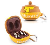 XMBYGY Custodia per auricolari in silicone con portachiavi progettata per Samsung Galaxy Buds2 Pro (2022), Galaxy Buds 2 (2021), Galaxy Buds Pro (2021), Galaxy Buds Live (2020) (Hunny)