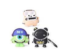 XMBYGY - Custodia protettiva per AirPods di terza generazione (2022), in silicone, con simpatico design divertente, con portachiavi (3DMrQ+3DAstronauts+3DShark)