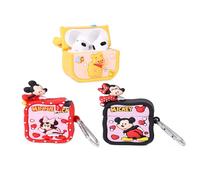 XMBYGY - Custodia protettiva per AirPods di terza generazione (2022), in silicone, con simpatico design divertente, con portachiavi (SquareMickey+Minnie + Winnie) (confezione da 3)