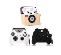 XMBYGY - Custodia protettiva per AirPods di terza generazione (2022), in silicone, con simpatico design divertente, con portachiavi (GamePadBK+bianco+BKcamera)