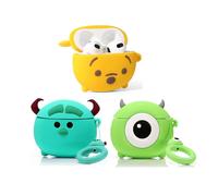 XMBYGY - Custodia protettiva per AirPods di terza generazione (2022), in silicone XMBYGY con design carino e divertente, con portachiavi (WIN+MQ+Monster)