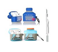 XMBYGY - Custodia protettiva per AirPods Pro 1/2 (FJ+G) per auricolari wireless di 2a/1a generazione, con penna per la pulizia, custodia di ricarica in silicone, antiurto, confezione da 2