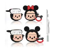 XMBYGY - Custodia protettiva per AirPods Pro 1/2 (MNFC+MCFC) per auricolari wireless di 2a/1a generazione, con penna per la pulizia, custodia di ricarica in silicone, antiurto, confezione da 2