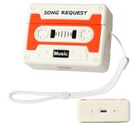 XMBYGY - Custodia protettiva per auricolari Airpods Pro di seconda generazione, in silicone, con grazioso design a tema cartone animato, con cordino regolabile anti-smarrimento (arancione)