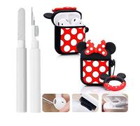 XMBYGY - Penna di pulizia con custodia per Airpods 1/2 e portachiavi, custodia protettiva in silicone per Airpods con kit di pulizia per custodia di ricarica wireless e auricolari
